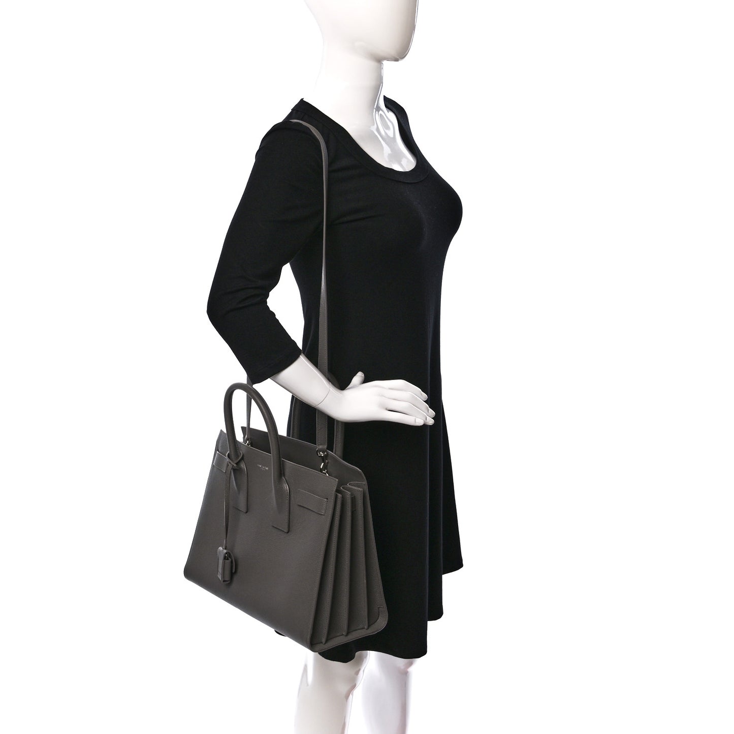 Grained Calfskin Small Sac De Jour Fog