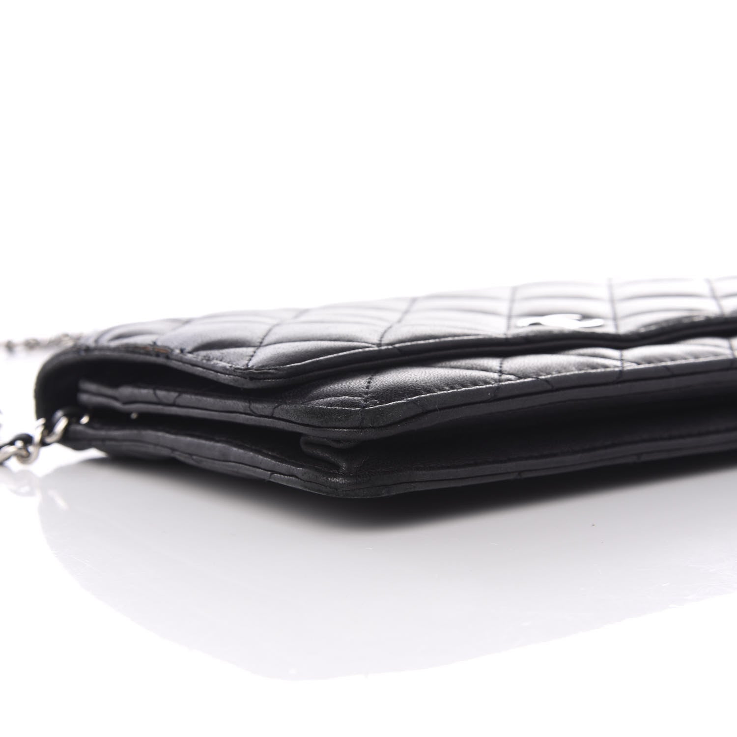 Chanel Lambskin Quilted Wallet On Chain WOC Black 8 of 11