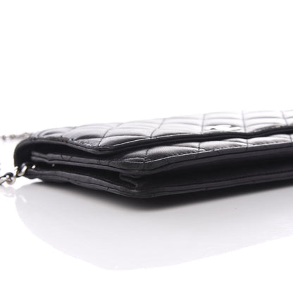 Chanel Lambskin Quilted Wallet On Chain WOC Black 8 of 11