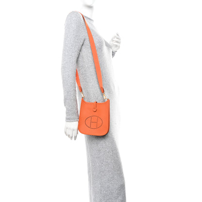 Hermes Taurillon Clemence Evelyne TPM Orange 2 of 11