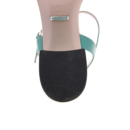 Gucci Sequin Satin Malaga Kid GG Marmont Ankle Wrap 75mm Sandals 40.5 Water Green Verde Chiaro Light Water Green 11 of 15