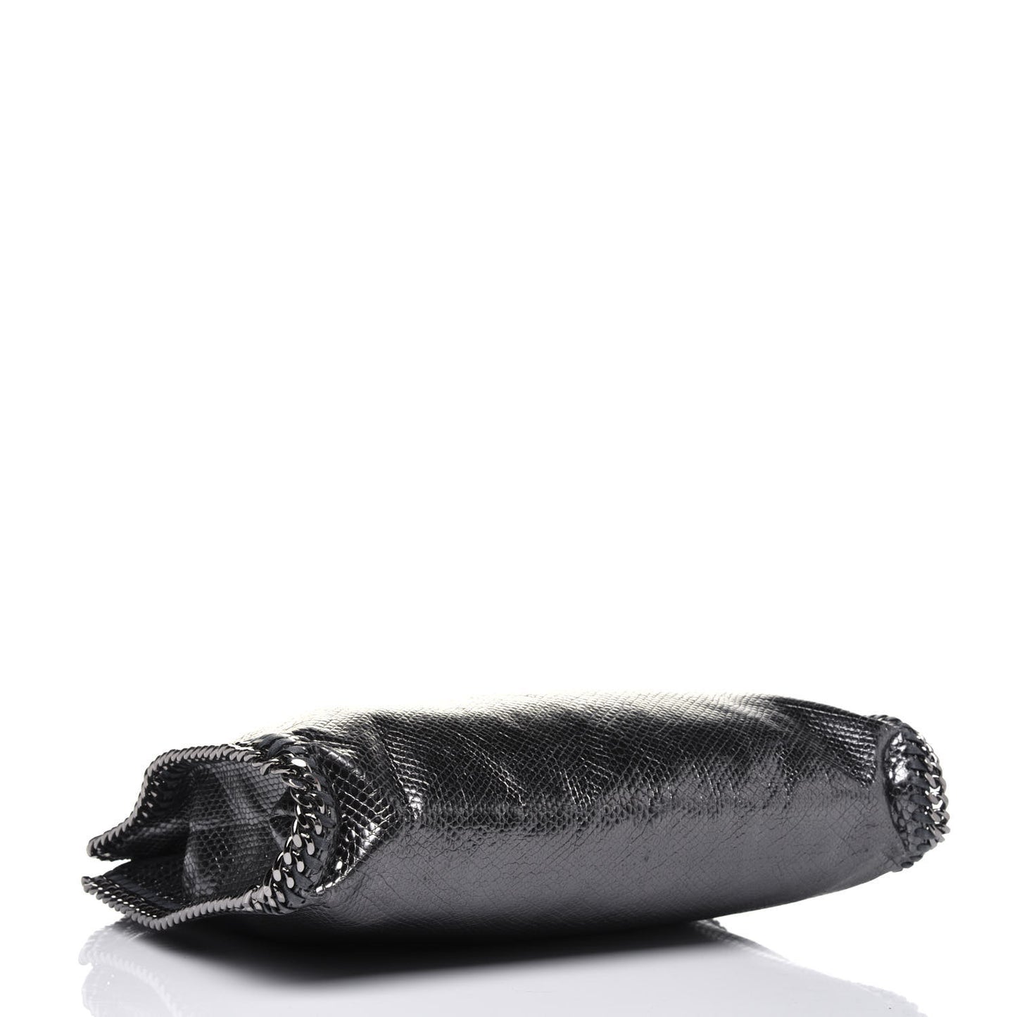 Metallic Snake Print Small Falabella Tote Ruthenium
