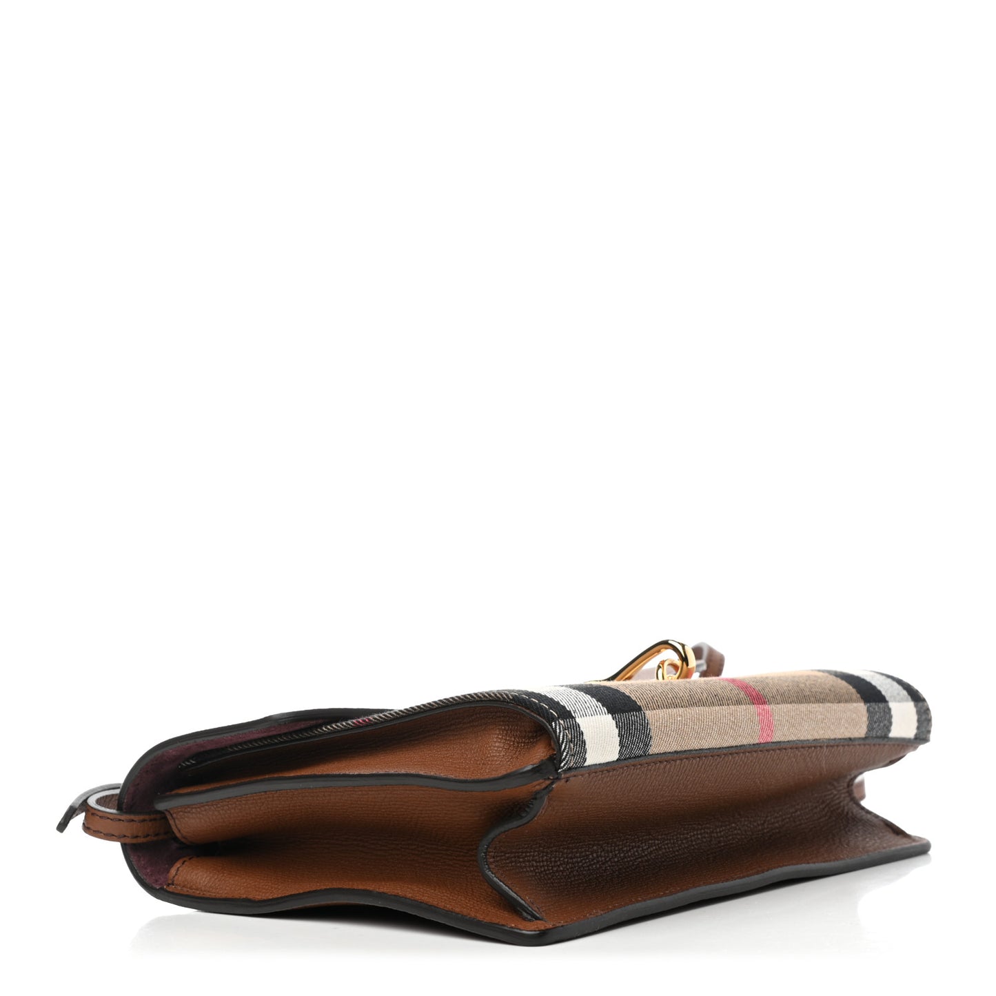 Derby Calfskin House Check Small Macken Crossbody Bag Tan