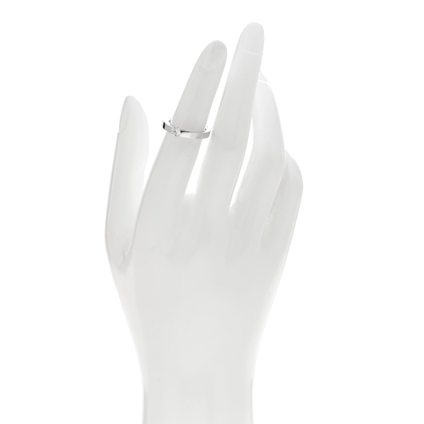18K White Gold Diamond .24ct Date Solitaire Ring 48 4.5