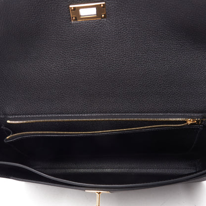 Hermes Togo Kelly Depeches 36 Black 6 of 12