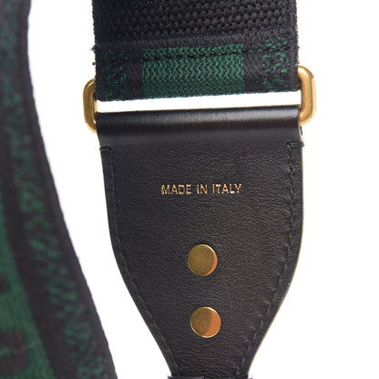 Christian Dior Canvas Embroidered Shoulder Strap Dark Green 3 of 3