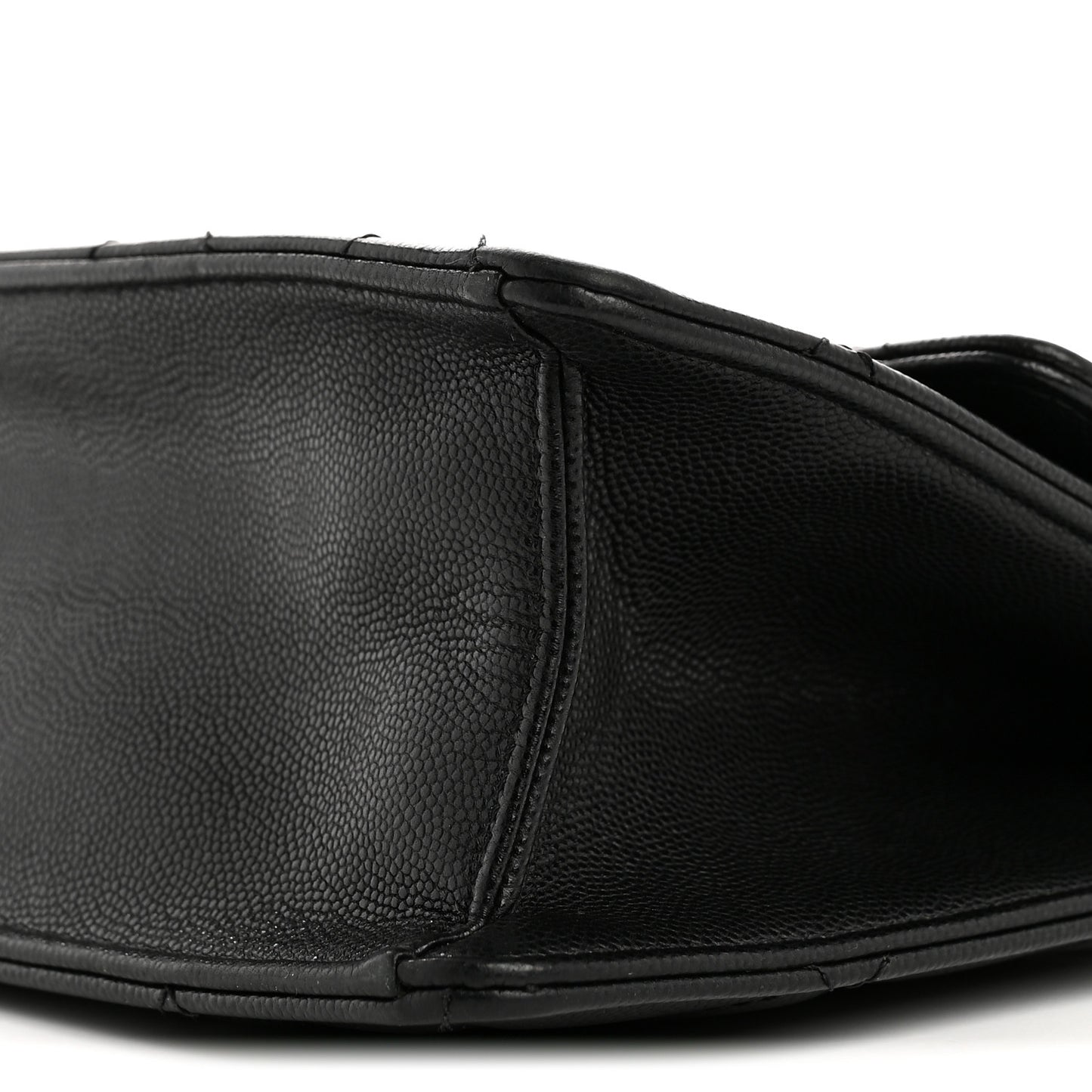 Caviar Quilted Chain Frame Flap Black