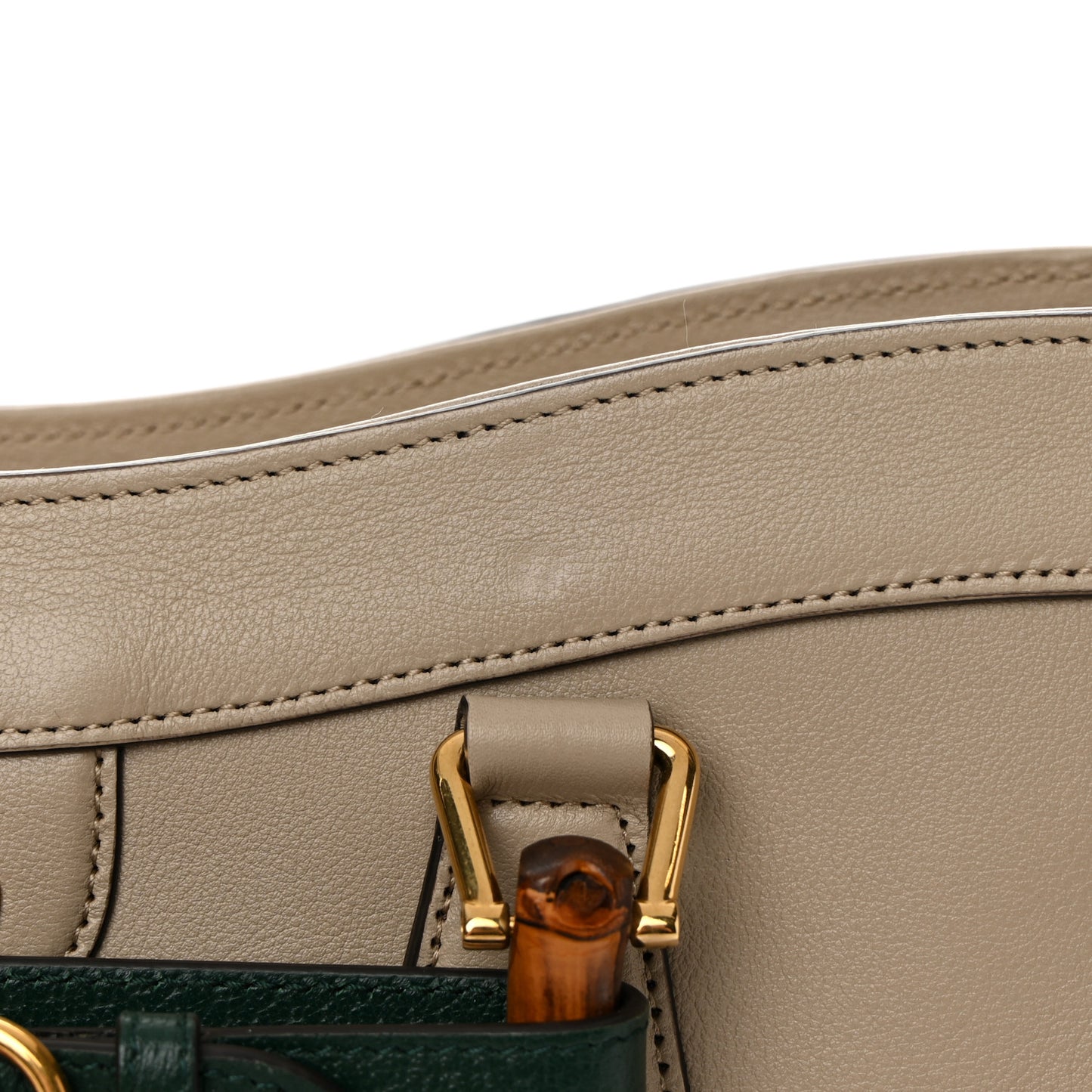 Wonka Grain Calfskin Medium Diana Tote Bag Oatmeal Vintage Green