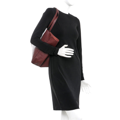 Celine Lambskin Medium Horizontal Cabas Burgundy 2 of 5