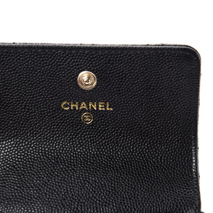 Chanel Caviar Quilted Pearl Card Holder On Chain Black 8 of 11