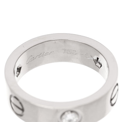 Cartier 18K White Gold 3 Diamond 5.5mm LOVE Ring 50 5.5 5 of 6