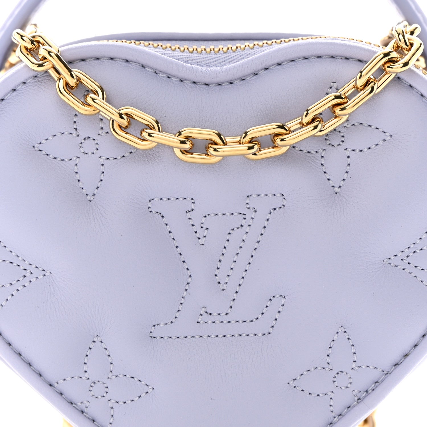 Louis Vuitton Calfskin Embroidered Monogram Pop My Heart Bag Pouch Lilac 7 of 10