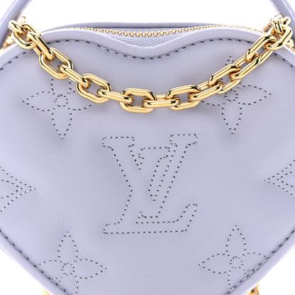 Louis Vuitton Calfskin Embroidered Monogram Pop My Heart Bag Pouch Lilac 7 of 10