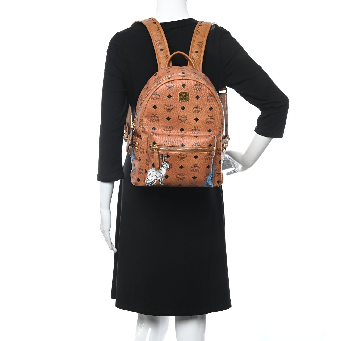 Visetos Small Hide And Seek Rabbit Stark Backpack Cognac