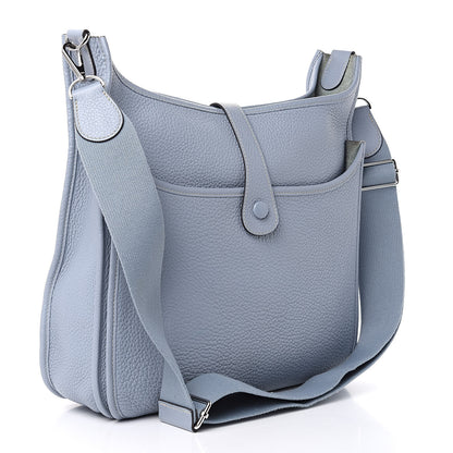 Hermes Taurillon Clemence Evelyne III GM Bleu Lin 3 of 11