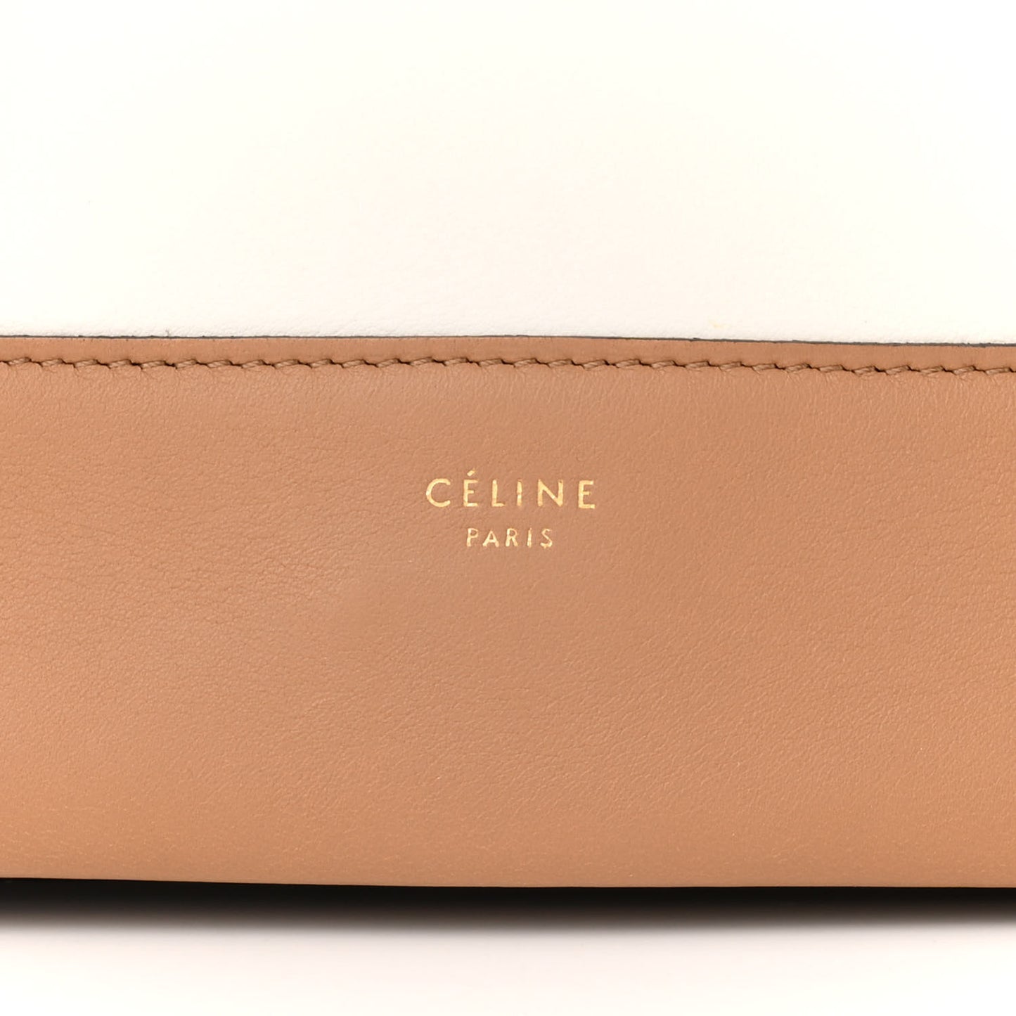 Shiny Smooth Calfskin Medium Frame Shoulder Bag Tan Optic White
