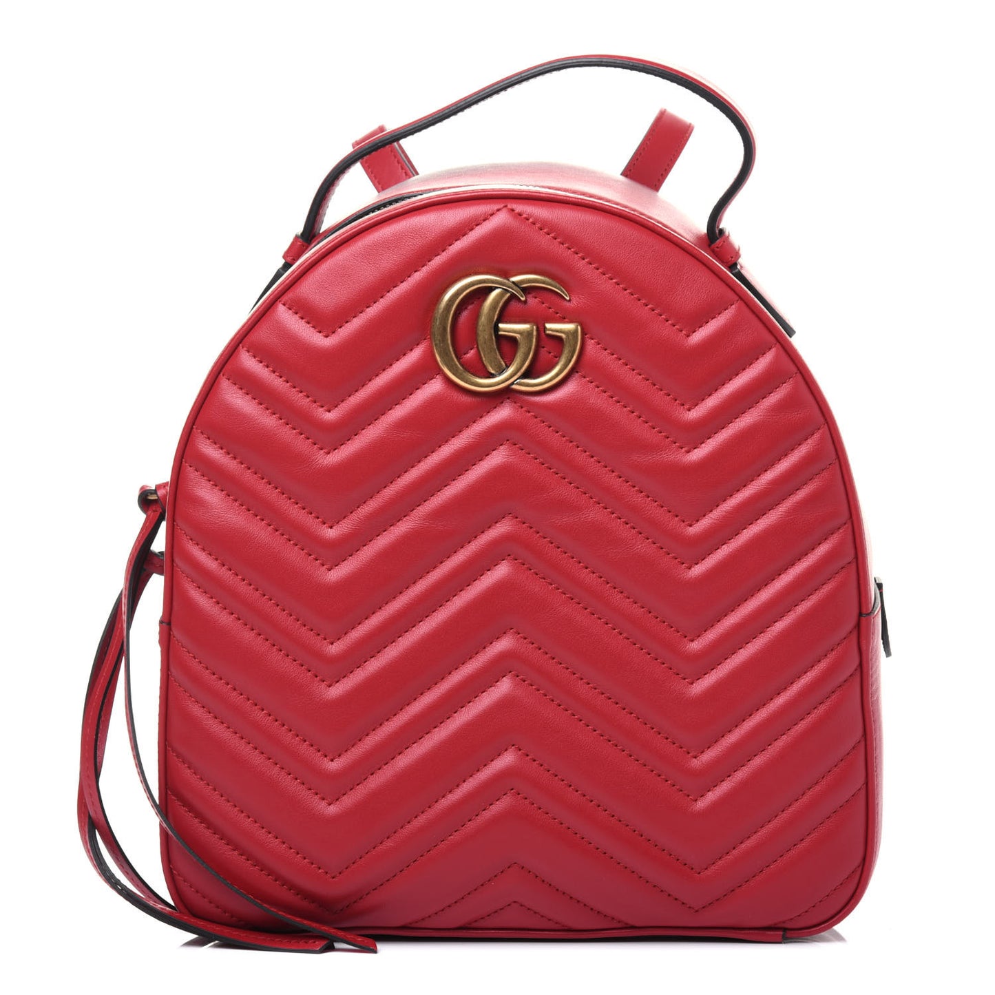 Calfskin Matelasse GG Marmont Dome Backpack Hibiscus Red