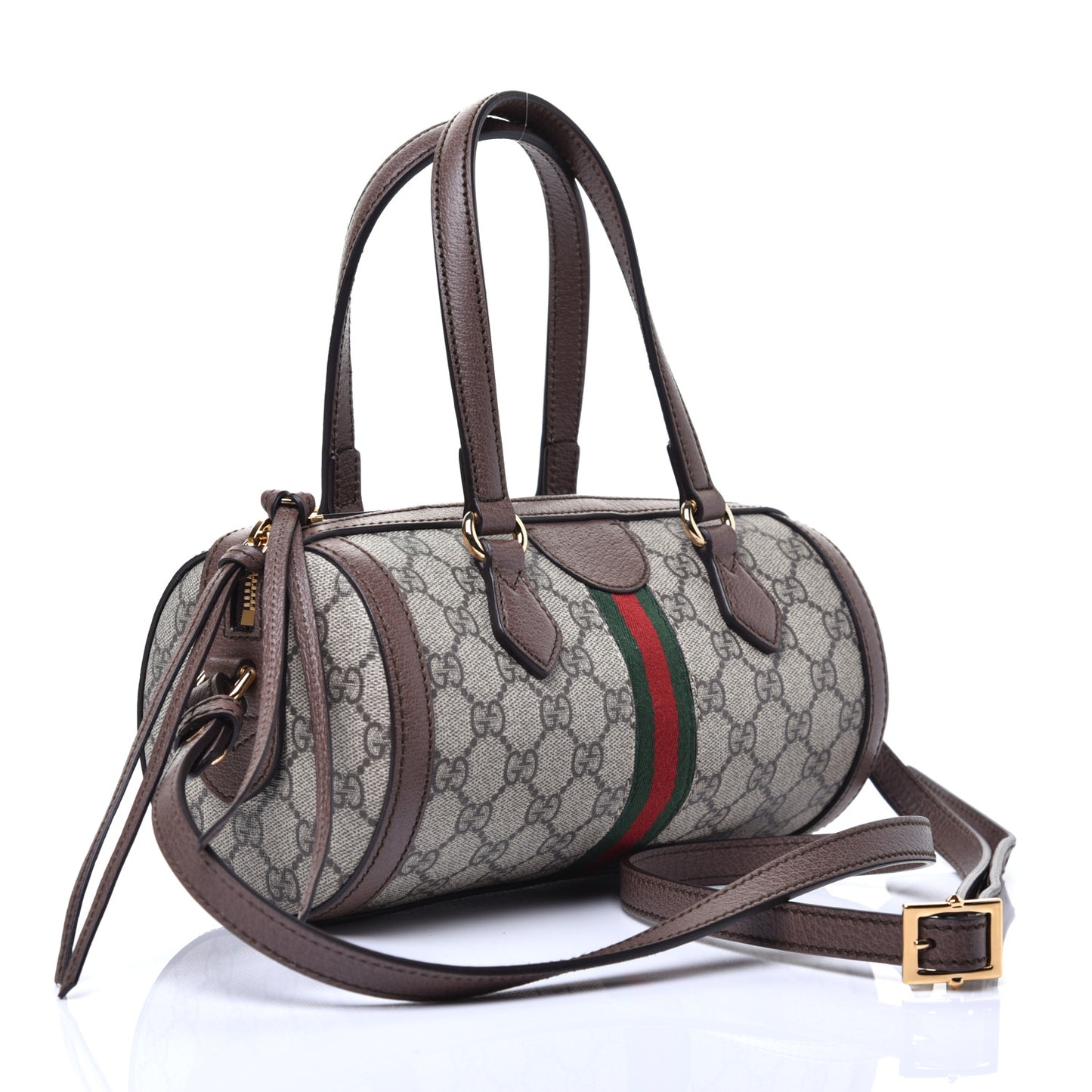 GG Supreme Monogram Web Small Ophidia Boston Bag Beige New Acero