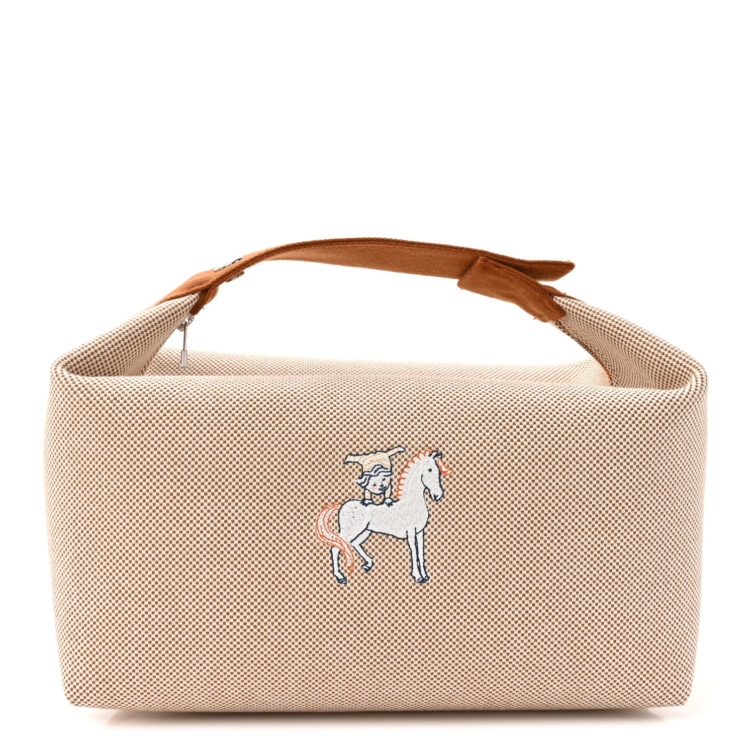 Hermes Canvas Large Bride-A-Brac Cabriole Case Biscuit 1 of 11