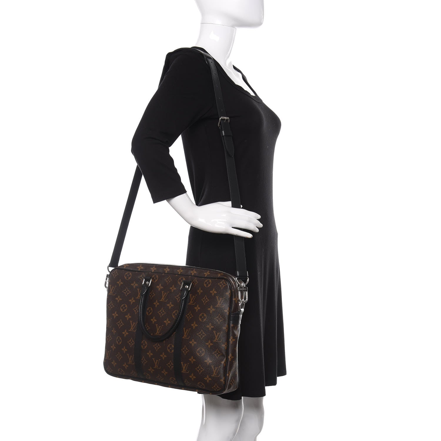 Louis Vuitton Monogram Macassar Porte-Documents Voyage PM 2 of 9