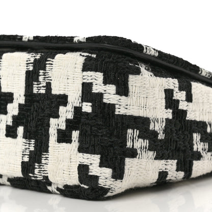 Christian Dior Tweed Macro Houndstooth Small Caro Bag Black White 8 of 8