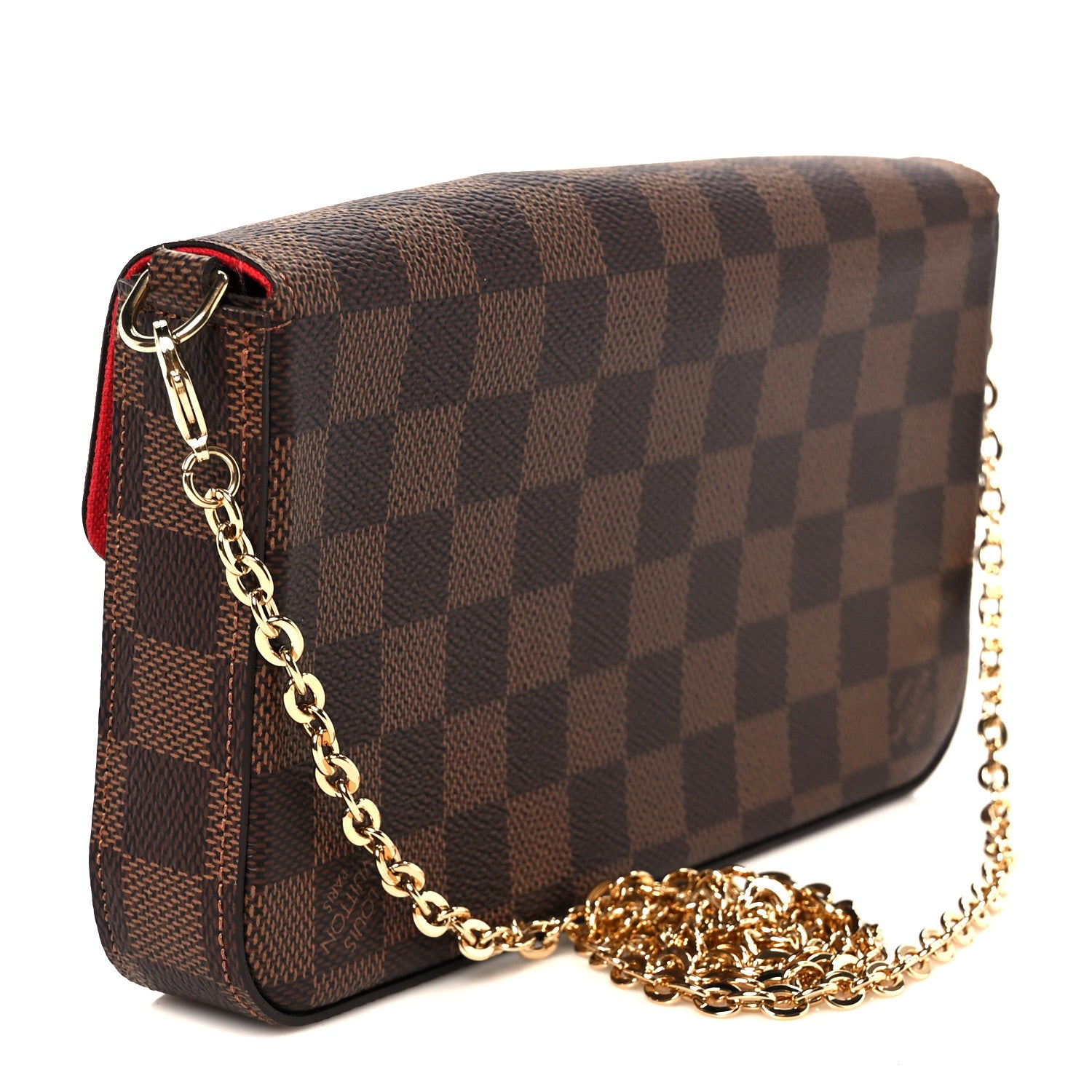 Louis Vuitton Damier Ebene Pochette Felicie Chain Wallet 4 of 15