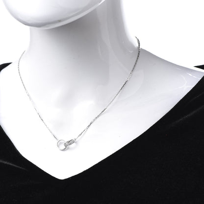 Cartier 18K White Gold Diamond Interlocking LOVE Necklace 2 of 6