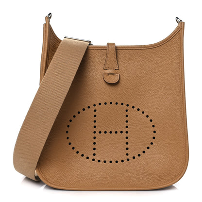 Hermes Taurillon Clemence Evelyne III PM Biscuit 1 of 10