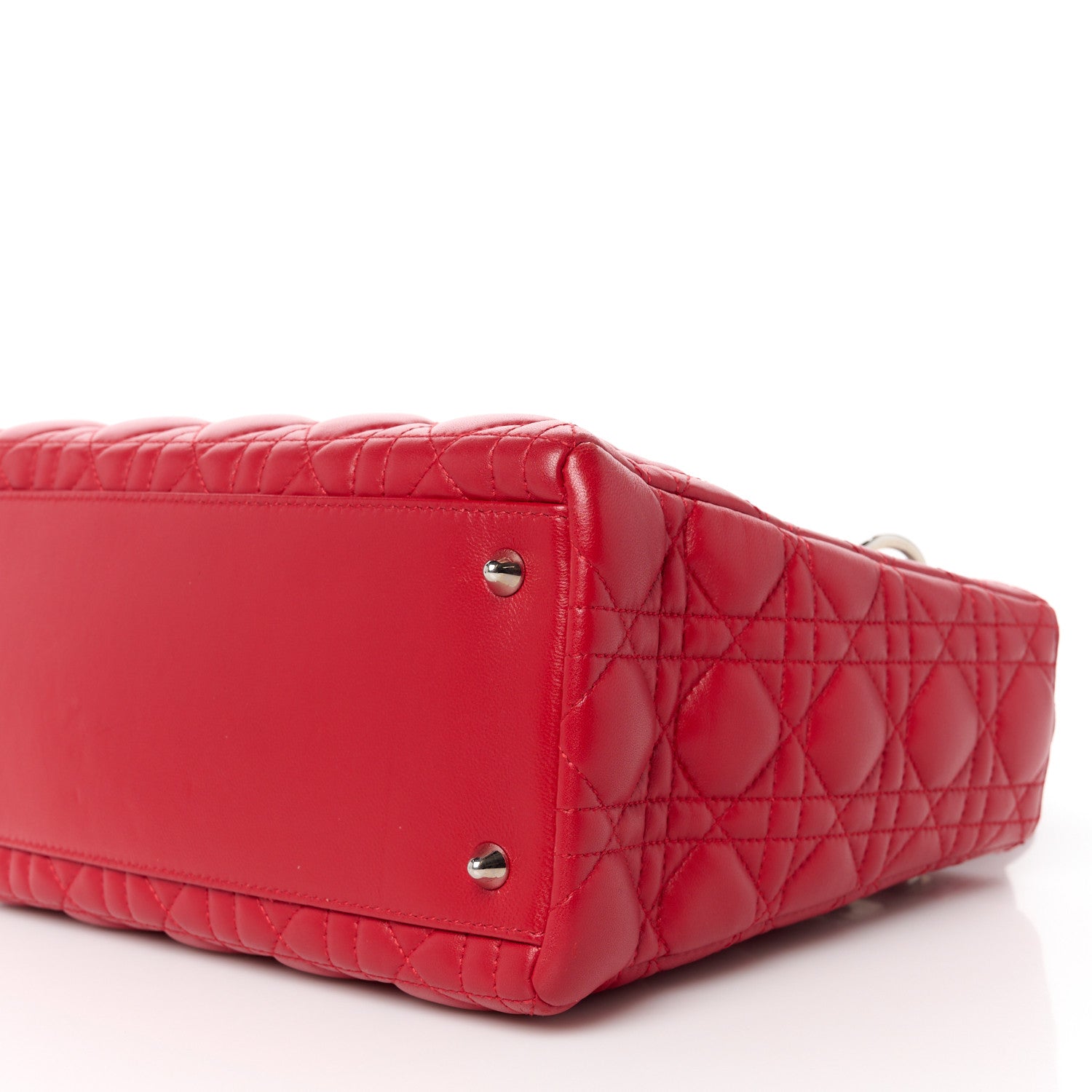 Christian Dior Lambskin Cannage Medium Lady Dior Red 10 of 10