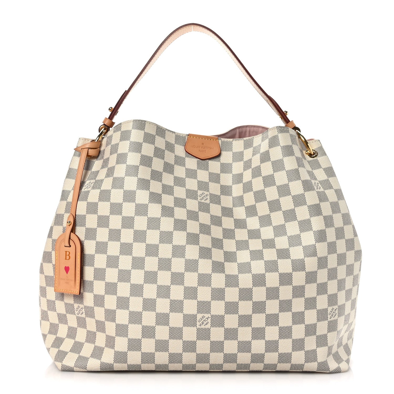Louis Vuitton Damier Azur Graceful MM Rose Ballerine 1 of 9