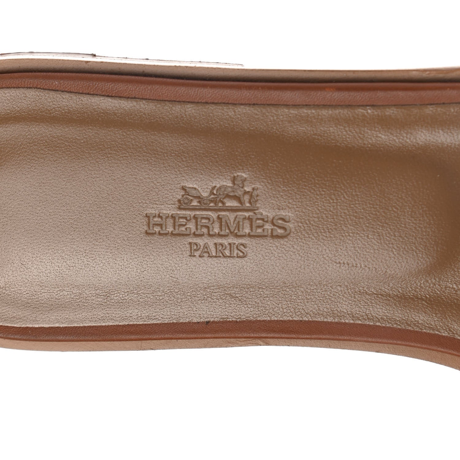 Hermes Box Calfskin Oran Sandals 38.5 Gold 7 of 14