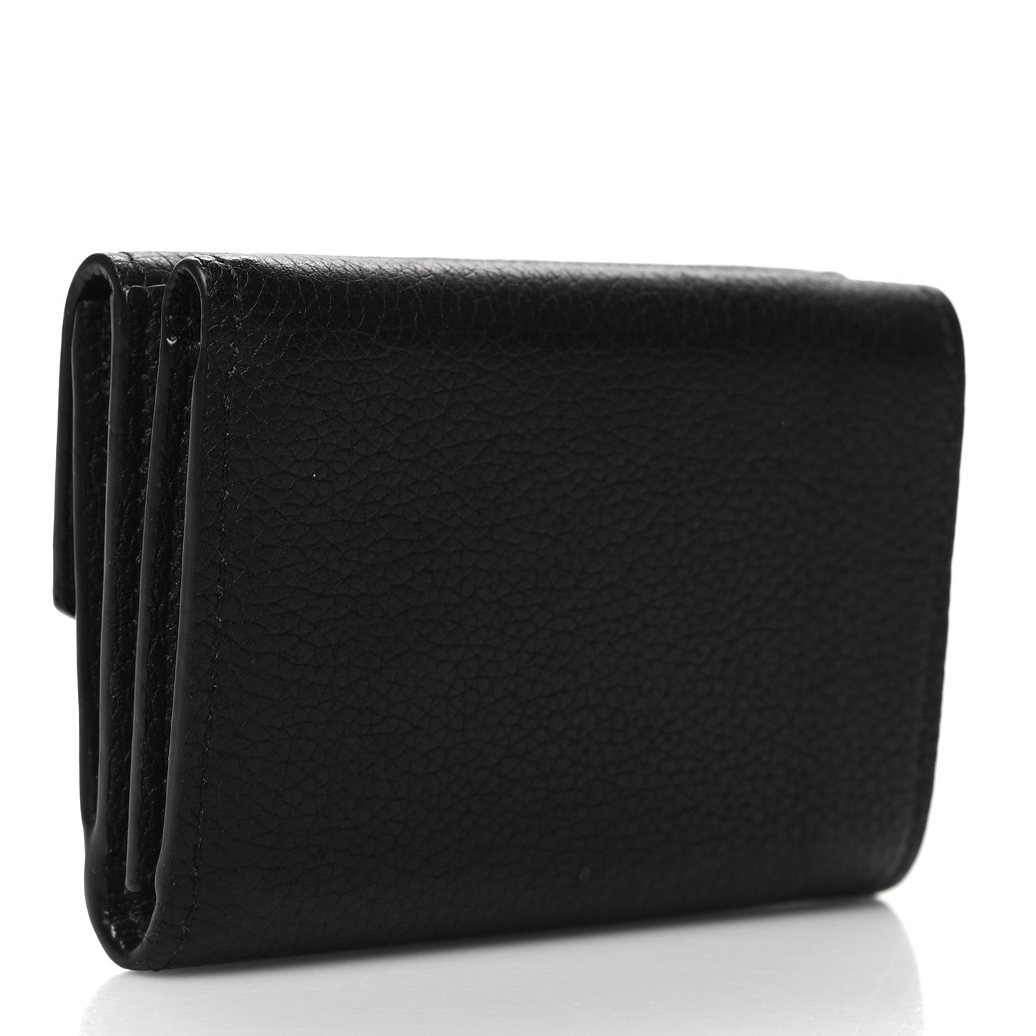 Louis Vuitton Calfskin Lockmini Wallet Black 3 of 7