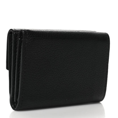 Louis Vuitton Calfskin Lockmini Wallet Black 3 of 7