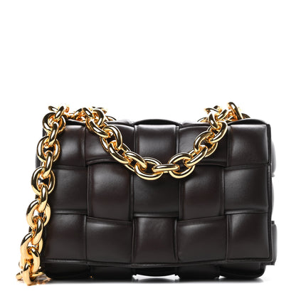 Bottega Veneta Lambskin Maxi Intreccio Padded Chain Cassette Crossbody Bag Black 1 of 10