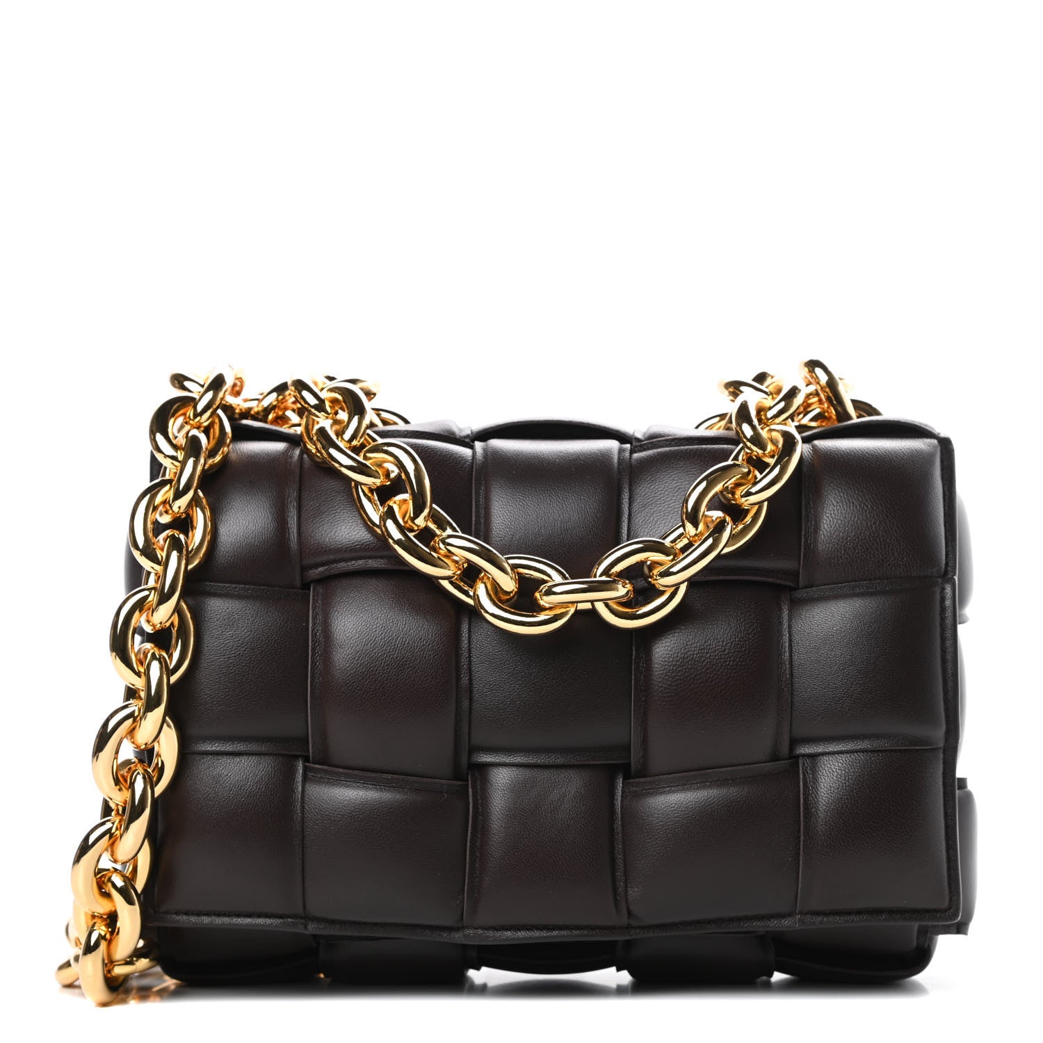 Bottega Veneta Lambskin Maxi Intreccio Padded Chain Cassette Crossbody Bag Black 1 of 10