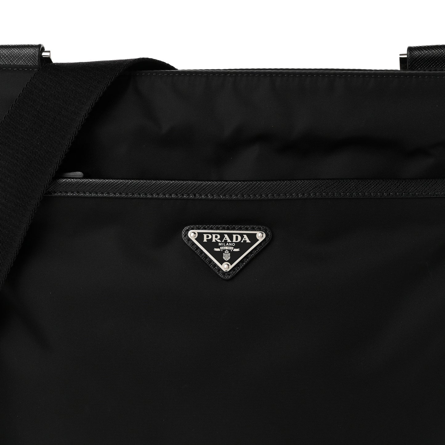 Nylon Vela Flat Messenger Bag Black