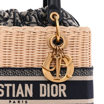 Christian Dior Wicker Oblique Medium Lady Dior Bag Blue 8 of 11