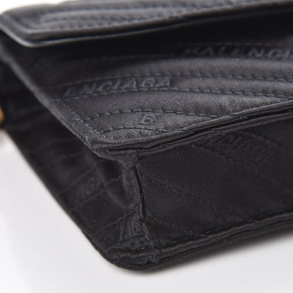 Balenciaga Satin Jacquard Logo Matelasse BB Wallet On Chain Black 7 of 8