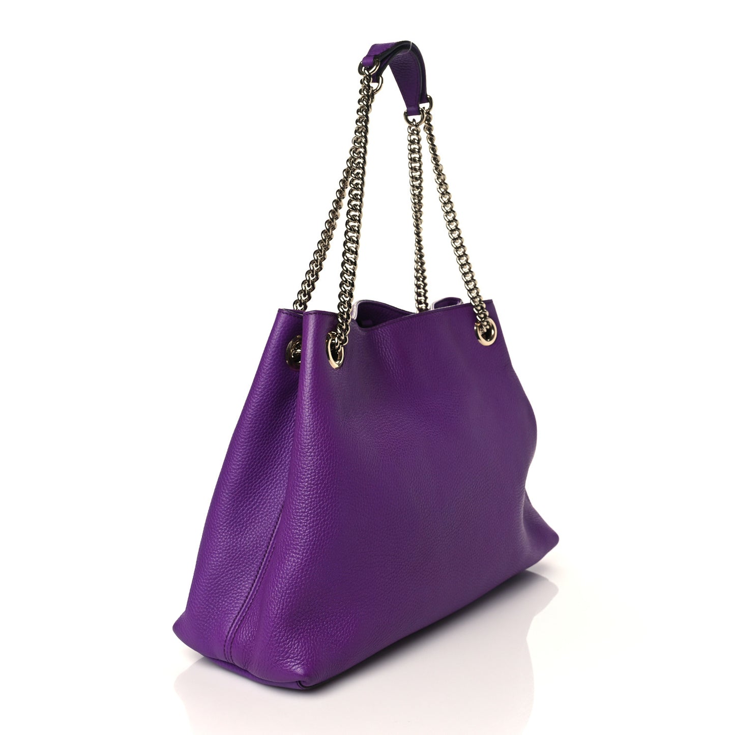 Pebbled Calfskin Medium Soho Chain Shoulder Bag Shine Purple