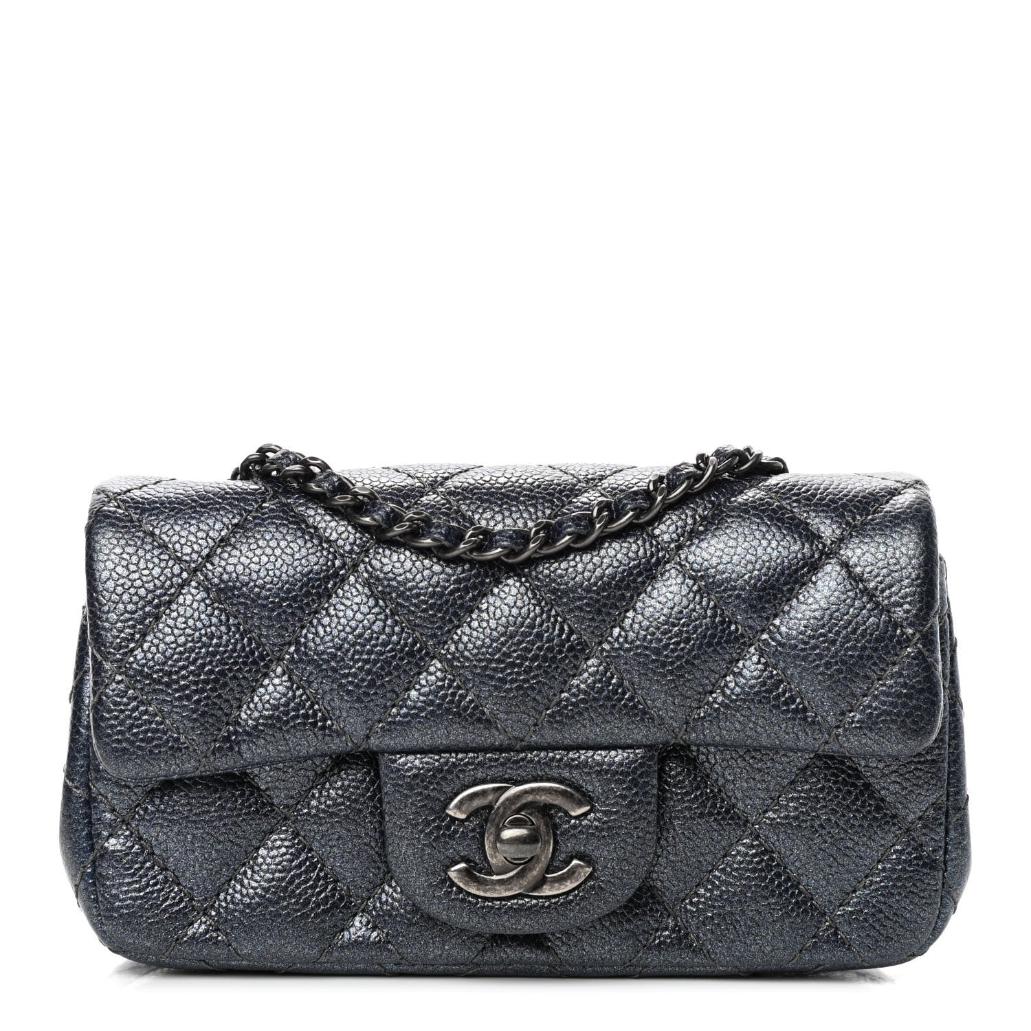 Chanel Metallic Caviar Quilted Extra Mini Flap Charcoal 1 of 4