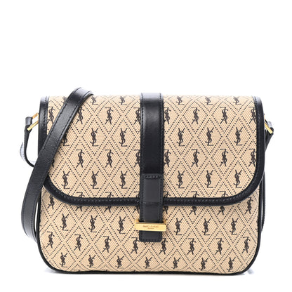 Saint Laurent Canvas Small Le Monogramme Satchel Beige Black 1 of 19