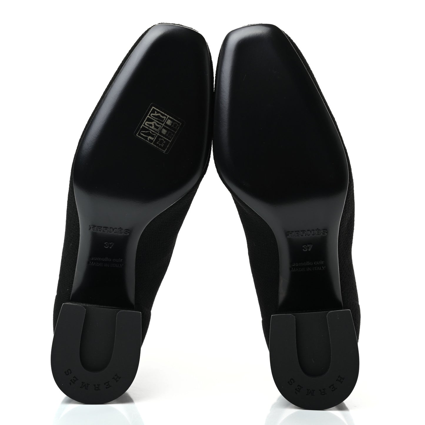 Knit Calfskin Volver Ankle Boots 37 Black