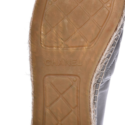 Chanel Lambskin Quilted CC Espadrilles 40 Grey 7 of 10