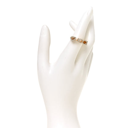 Gucci Brass Crystal Logo Letter Ring S Gold 2 of 6