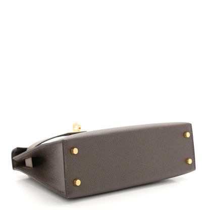 Hermes Epsom Tri-Color Mini Kelly Sellier 20 Ecorce Etoupe Black 4 of 13