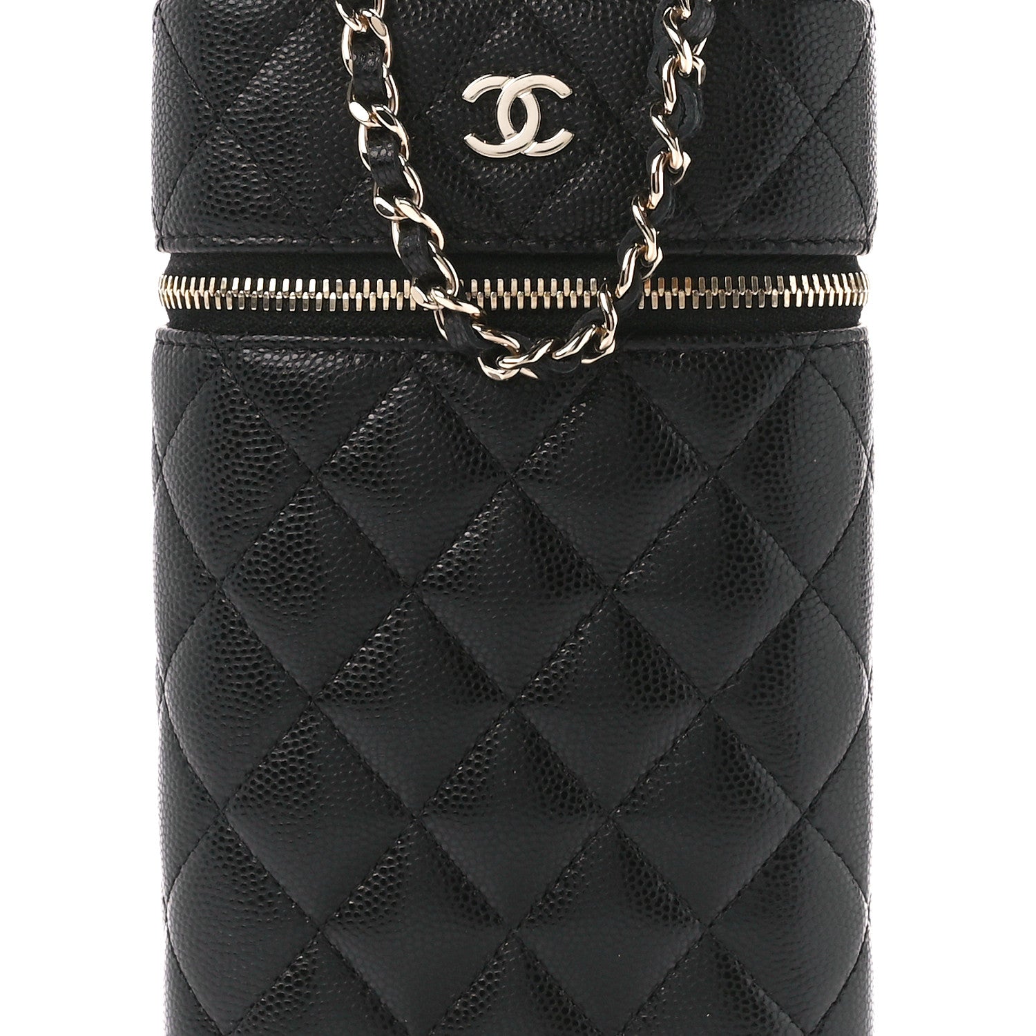 Chanel Caviar Quilted Phone Holder With Chain Black 8 of 10