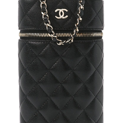 Chanel Caviar Quilted Phone Holder With Chain Black 8 of 10