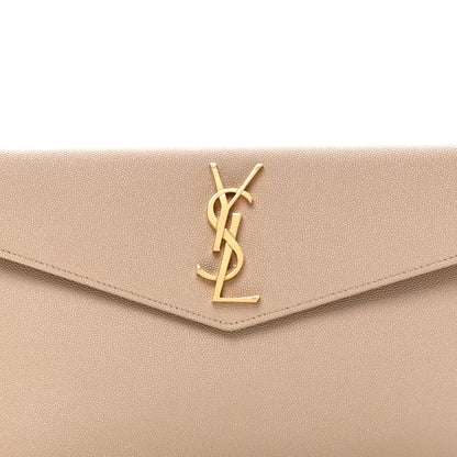 Saint Laurent Grain De Poudre Uptown Pouch Dark Beige 7 of 9