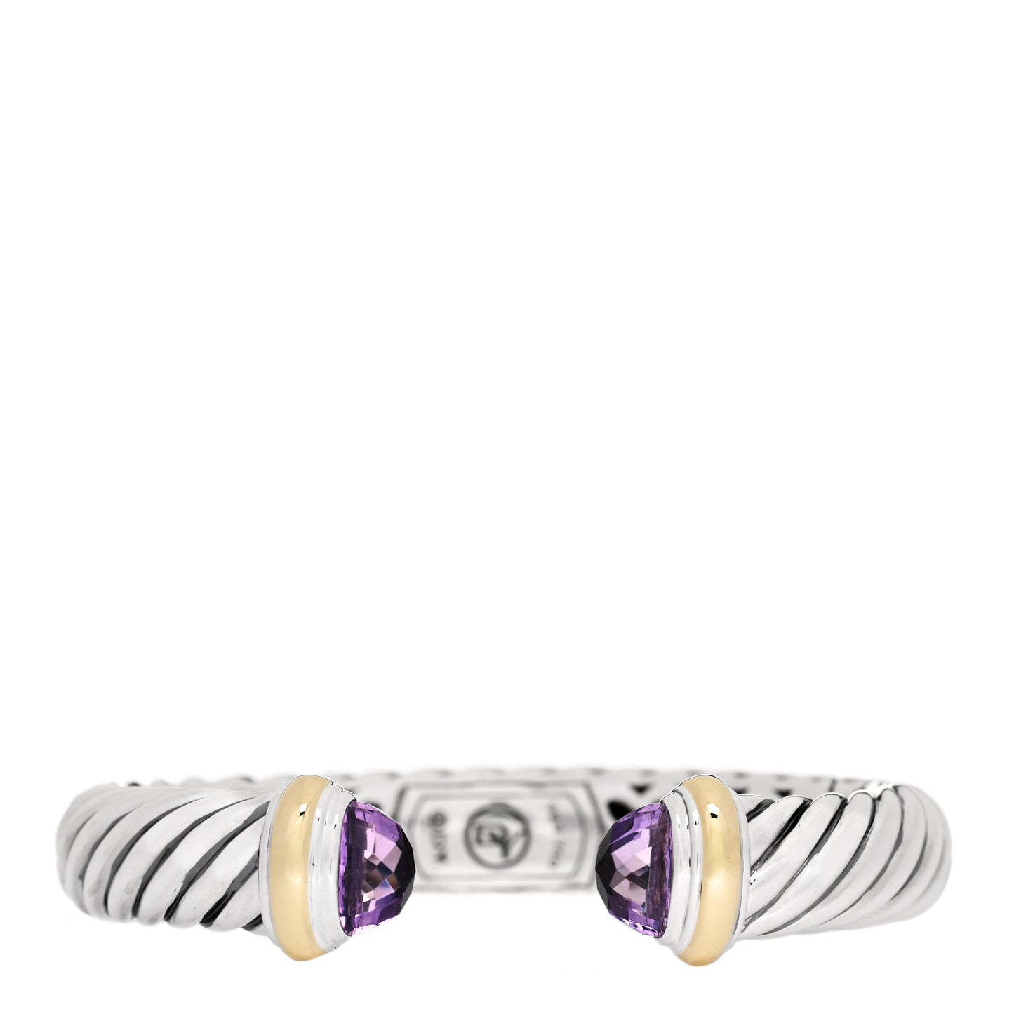 Sterling Silver 18K Yellow Gold Amethyst 10mm Waverly Bracelet