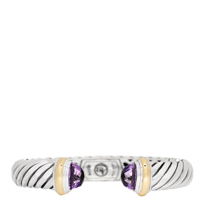 David Yurman Sterling Silver 18K Yellow Gold Amethyst 10mm Waverly Bracelet 1 of 3